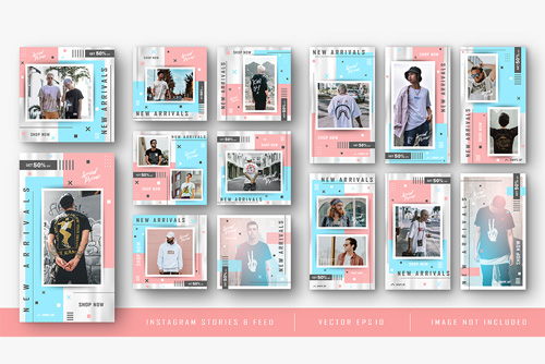 قالب رایگان استوری و پست اینستاگرام ویژه فروشگاه های مد و لباس و پوشاک